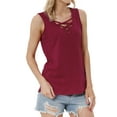 thumbnail image 4 of Nlife Women Criss Cross V Neck Sleeveless Cami Top, 4 of 7