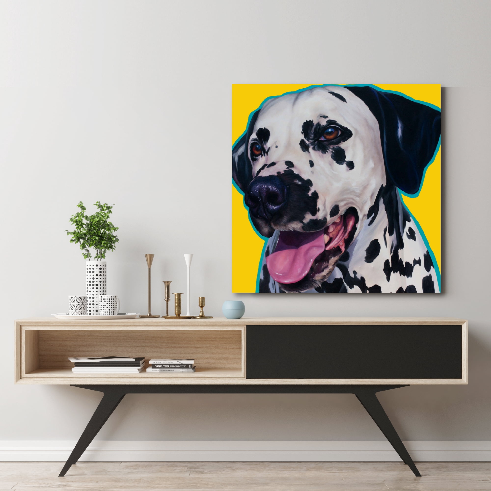 Yellow Dalmation Gallery-Wrapped Canvas Wall Art, 16x16