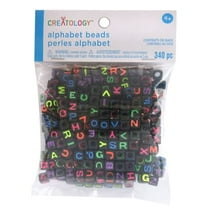 12 Packs: 340 ct. (4,080 total) Neon & Black Alphabet Square Beads by Creatology
