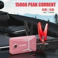 thumbnail image 4 of GOOLOO GE1500 Car Jump Starter,1500A Peak 12V Battery Jump Box with Charge Port(Up to 6.0L Gas and 4.0L Diesel Engines),Portable Battery Booster Pack Power Bank Car Starter Pink, 4 of 9