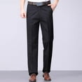 thumbnail image 7 of Wyobums Mens Plus Size Dress Pants Comfy Stretch Wrinkle Free Business formal Pants Flat Front Straight Fit Chino Pant B-Black, 7 of 7