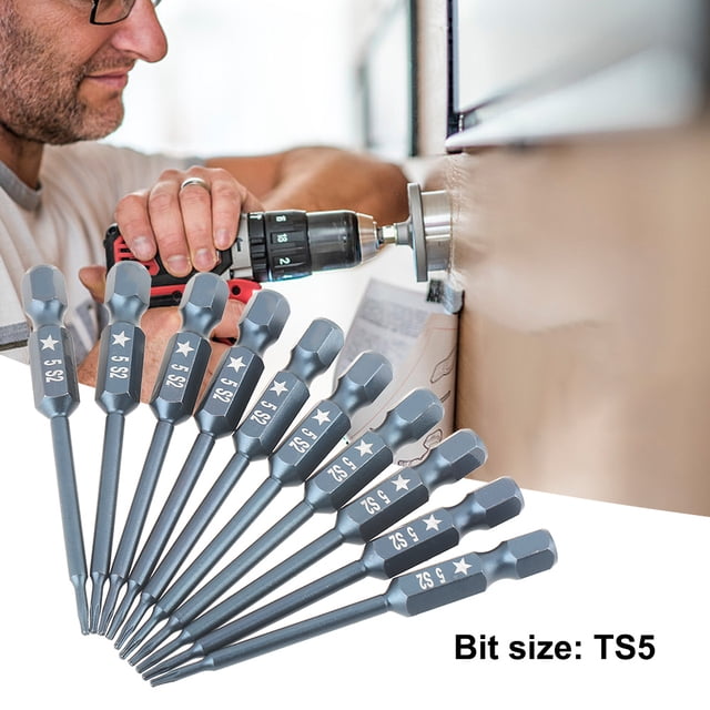 Screwdriver Bitset,10pcs 1/4inch Hex Shank Magnetic Five Star Screwdrivers Five Star Screwdriver World-Class Design