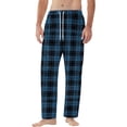thumbnail image 5 of Fabrcox Plaid Man Flannel Pajama Pants M-Xxl Xxxl Straight Leg Pj Bottoms with Pockets Winter Warm Elastic Waist Drawstring Sleep Lounge Pants Dark Blue 3XL, 5 of 6
