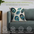 thumbnail image 4 of Peacock Feathers Pillow Covers,Peacock Feathers Throw Pillow Covers 24"×24" ,Living Room Sofa Couch Pillow Covers,Decorative Pillow Covers, 4 of 7