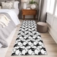 thumbnail image 5 of Easter Rabbits 2'x6' Runner Rug, Cute Bunny Cartoon Animals Black White Washable Non-Slip Area Rugs for Hallway Kitchen Floor Bedroom Entryway, StainResistant Laundry Carpet Decoration Indoor Mat, 5 of 9