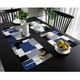 thumbnail image 2 of Abstract Art Navy Blue Placemats Set of 6,Non Slip Washable Farmhouse Table Mats Set, Heat Insulation Table Placemats for Kitchen Dining Table,Wedding Holiday Party Decoration, 2 of 2