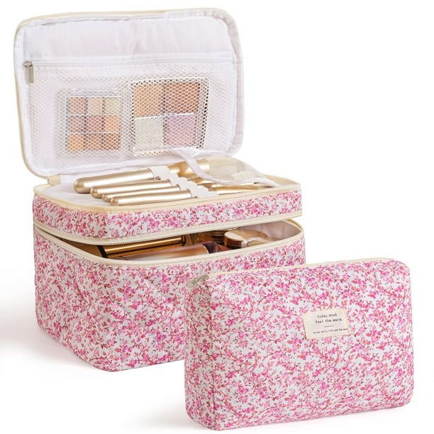 Bolsa de maquillaje acolchada HBSelect Travel de algodón para mujeres y niñas