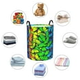 thumbnail image 6 of Fotbe Laundry Hamper With Durable Leather Laundry Basket Multicolored Butterflies Thickened Waterproof Round Collapsible Laundry Hamper, Dirty Clothes Laundry Basket, 6 of 8