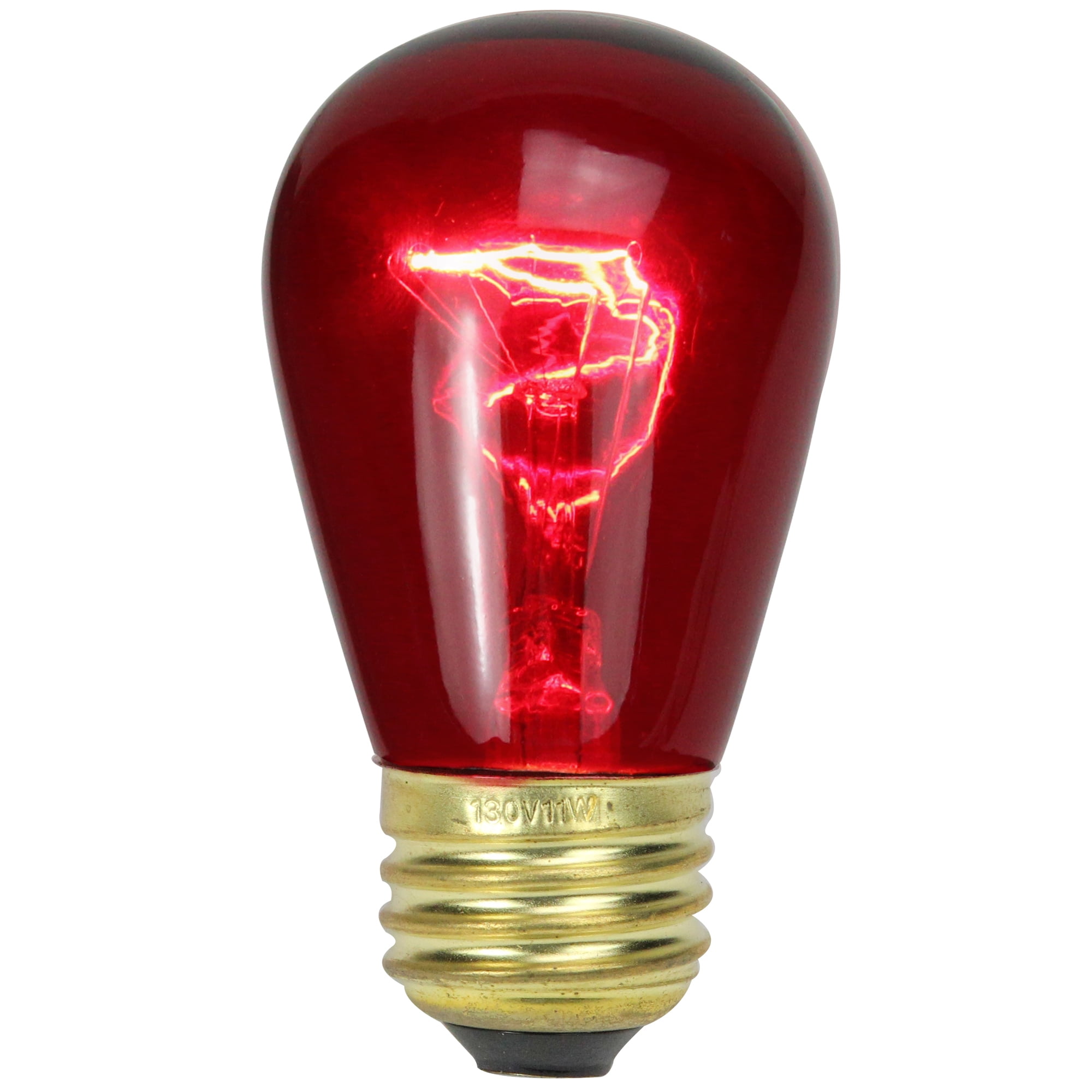 Pack of 25 Incandescent S14 Red Christmas Replacement Bulbs