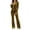 Gold, variant on Womens Lounge 2 Piece Sets Zip Up Long Sleeve Velvet Hooded Sweatshirts Flare Sweatpants Drawstring Waist Tracksuit Casual Outfits Lounge Wear