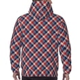 thumbnail image 7 of Daiia Red Blue Checked for Men's Fashion Hoodies & Sweatshirts with Kangaroo Pocket Hooded Sweatshirt Breathable & Moisture Wicking-3X-Large, 7 of 7