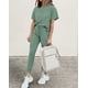 thumbnail image 4 of Conjunto de dos piezas para mujer PRETTYGARDEN 2025 Primavera Verano Pantalones Jogger Conjuntos de Vacaciones Ropa Combinada (Verde, Pequeño), 4 of 6