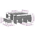 thumbnail image 4 of vidaXL 11 Piece Garden Dining Set with Cushions Grey Poly Rattan, 4 of 5