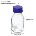 thumbnail image 2 of Unique Bargains Bouteille de Stockage en Verre Gradué 250mL Réactif Clair Capuchon Bleu Lot de 4, 2 of 5