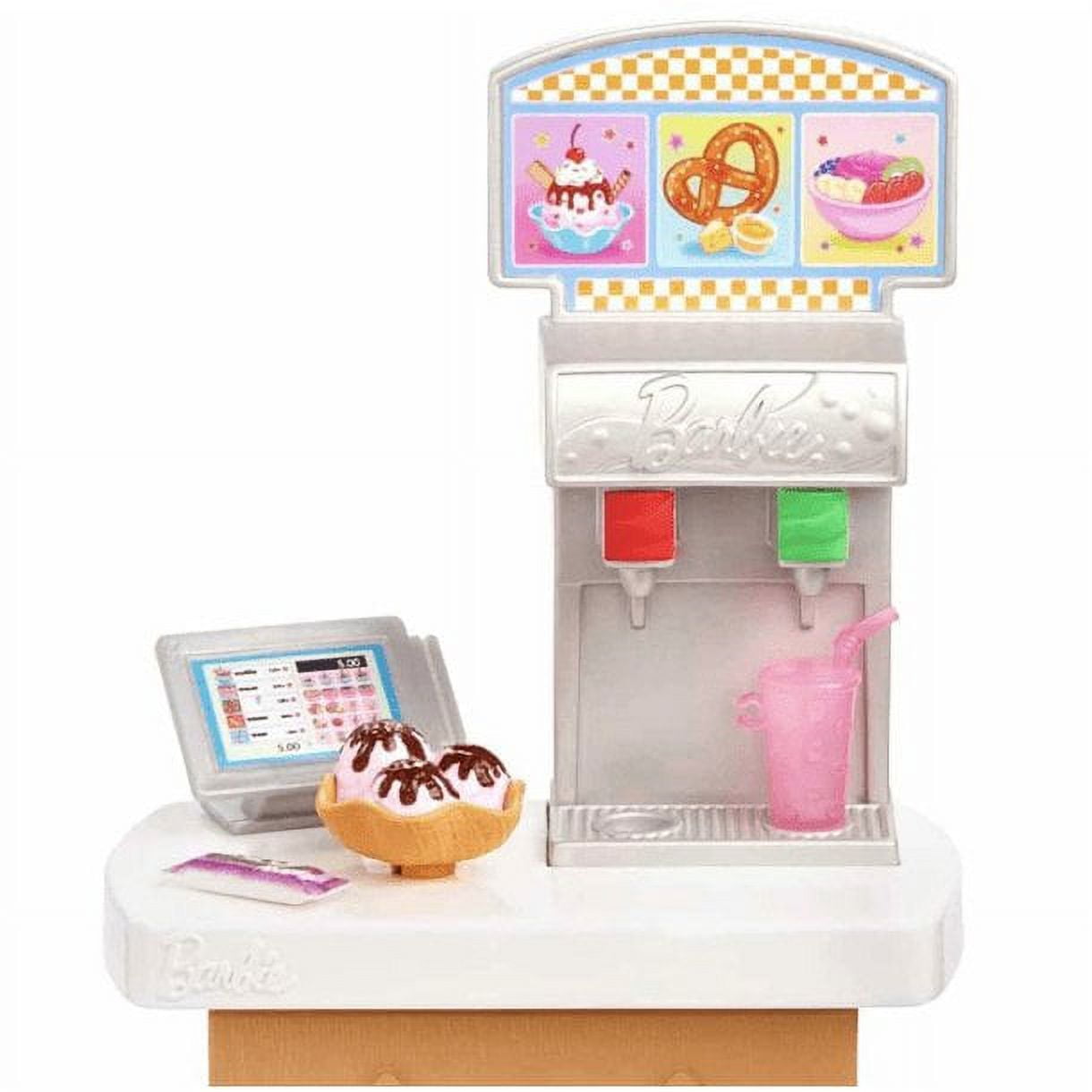 Barbie Skipper First Jobs Snack Stand Playset, Color-Change Sundae, 8 Accessories, Doll Playset