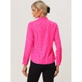 thumbnail image 4 of Blusa de estrellas con lunares brillantes dorados de manga larga metálica vintage Allegra K Rosa S, 4 of 6