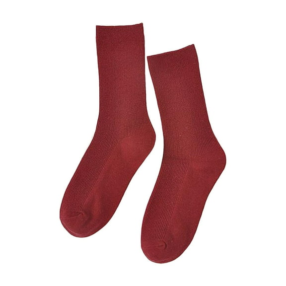 HNMKIU Women's Solid Casual Warm Autumn Socks for Everyday Comfort and Cozy Style RD2,One Size