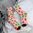 thumbnail image 5 of Susaid Strawberries Print Men's Moisture Wicking Cushioned Crew Work Boot Socks Suitable for Size 36-45, 5 of 6