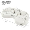 thumbnail image 3 of JERFIT 5-Seater Cloud Boucle Sectional Sofa, Curved Modern Couch for Living Room, Luxurious White Upholstery Furniture, 3 of 5