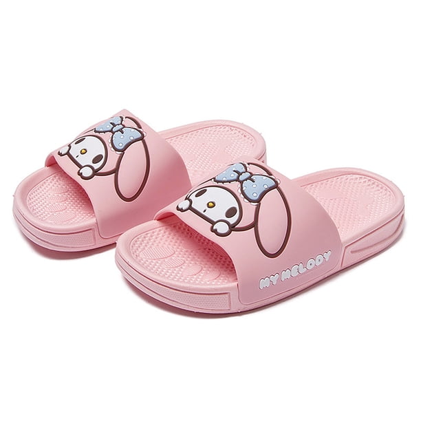 Zapatillas Sanrio My Melody Kuromi para niños, zapatillas antideslizantes para baño de verano, sandalias bonitas de dibujos animados para el hogar, imagen de bolsa Opp de PVC EVA
