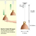 thumbnail image 6 of Kiven H-Type Track Lighting Adjustable Length, 3-Light Modern Halo Track Pendant Light with Iron Lampshade, H Track Light Pedant for Bedroom Kitchen Island, 6 of 7