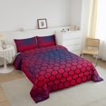 thumbnail image 3 of Erosebridal Gradient Honeycomb Comforter Sets King Size, Geometric Hexagon Down Comforter, Reversible 3pcs, 3 of 7
