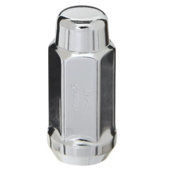 West Coast Wheel Accessories Écrou de Crantage W4-1314L 14 x 1,5 mm Taille de Filetage; Conique à 60 Degrés; Gland Extra Long; 1.90 Pouce/48.2 mm Longueur Totale; Taille Hexagonale 13/16 Pouces; Chromé; Acier