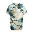 thumbnail image 4 of ASDFVBKG Womens Blouses Comfortable Short Sleeve V Neck T Shirts Dressy Solid Vacation Loose Fit Outfits Dark Green M, 4 of 6