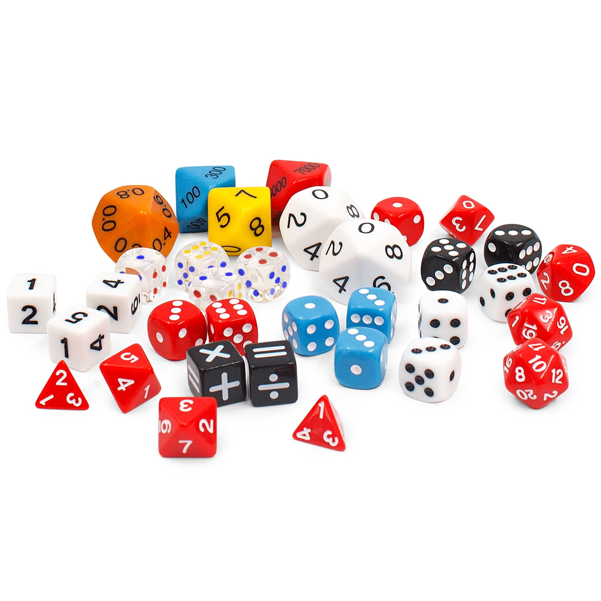 Junior Learning: Dice Multi-Pack - 150 Various Pieces - Multiple Sizes & Values, Math Concepts-Fractions-Equations, Use For Kids Play & Learning Games