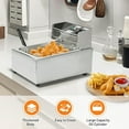 thumbnail image 3 of Electric Deep Fryer 6L Large Capacity with Detachable Basket Adjustable Temperature Control 1600W Stainless Steel Commercial Fryer for Restaurant and Home Perfect for Chicken Fries, 3 of 8