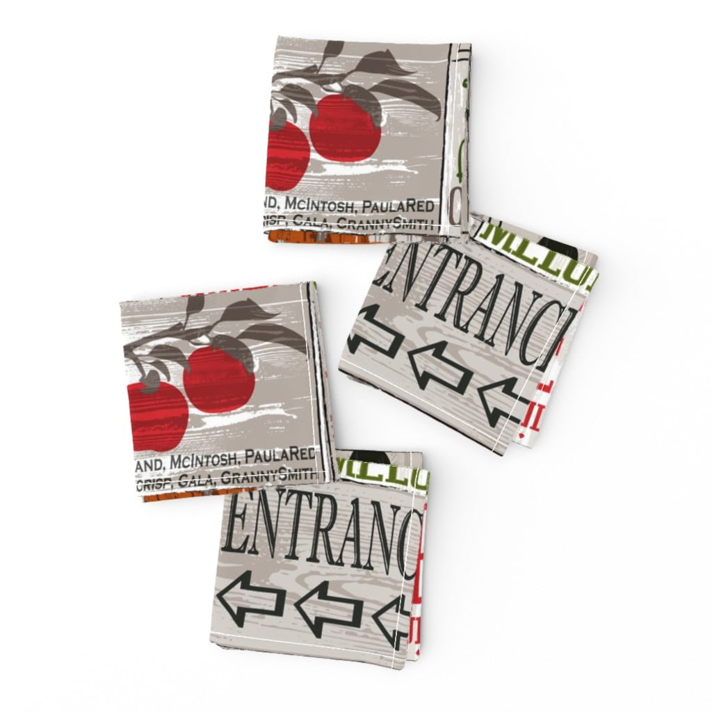 Cocktail Napkins Vegetables Fall Autumn Farm Market Kitchen Veggies Set of 4