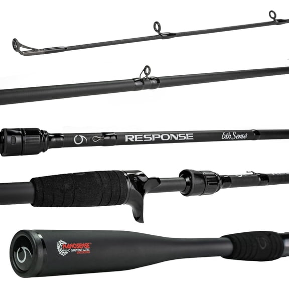 6th Sense – Response Series Rod – Casting & Spinning Models for Bass Fishing – 24-Ton Carbon Blank, Fuji Guides, 1-Year Warranty