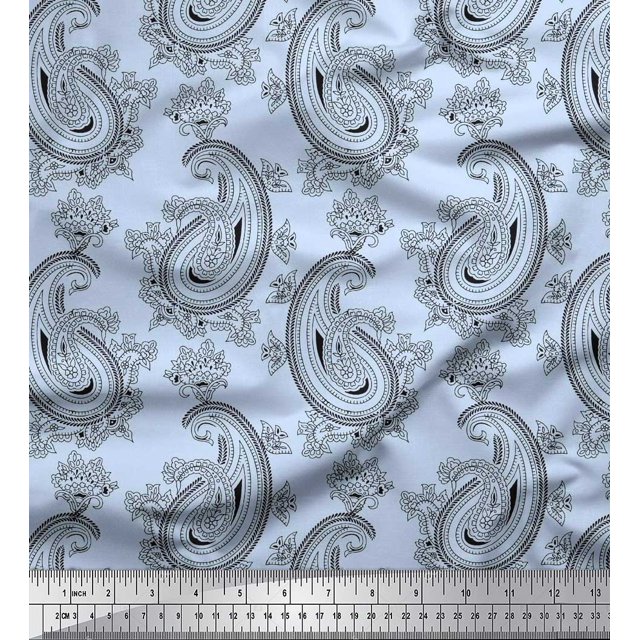 Soimoi Rayon Fabric Artistic Paisley Fabric Prints by Yard 42 Inch Wide
