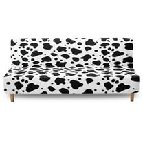 Xoenoiee Cow Pattern Futon Cover Stretch Sofa Bed Slipcovers Full Twin Queen Size Armless Couch Loveseat Protector Covers with Elastic Bottom for Living Room Bedroom Furniture