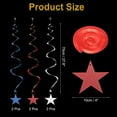 thumbnail image 2 of 6pcs Hanging Stars Decorations, 27inch Star Hanging Decorations Party Supplies Shiny Twinkle Streamers for Wedding Birthday Party Graduation Ceiling, Red Blue Silver, 2 of 7