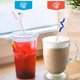 thumbnail image 4 of Pajitas torcidas, pajitas de vidrio de borosilicato de color transparente para bebidas, café, leche y pajitas de té, 4 of 5