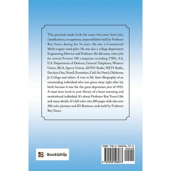 Professor Roy Yonce's Autobiography, (Paperback)