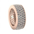 thumbnail image 2 of Natural 5CT Round Cut Diamond 4-Row Anniversary Wedding Eternity Band Ring 18k Gold IJ SI2, 2 of 3