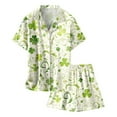 thumbnail image 4 of Pajama Set for Girls 2PC St. Patrick's Day Lapel Button up Kids Loungewear Boys Sleepwear 2 Piece Outfits Z03-Light Green 6-7 Years, 4 of 4