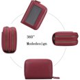thumbnail image 4 of Rawiri Cartera pequeña de piel auténtica para mujer con protección RFID, mini cartera para mujer, monedero con cremallera, tarjetero con muchas ranuras para tarjetas, 4 of 5