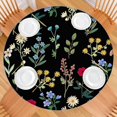 thumbnail image 2 of Round Tablecloth Featuring Floral Motifs and Elastic Edge, Made of Durable Polyester, Perfect Fit for Tables 44-52 Inches Wide, 2 of 7