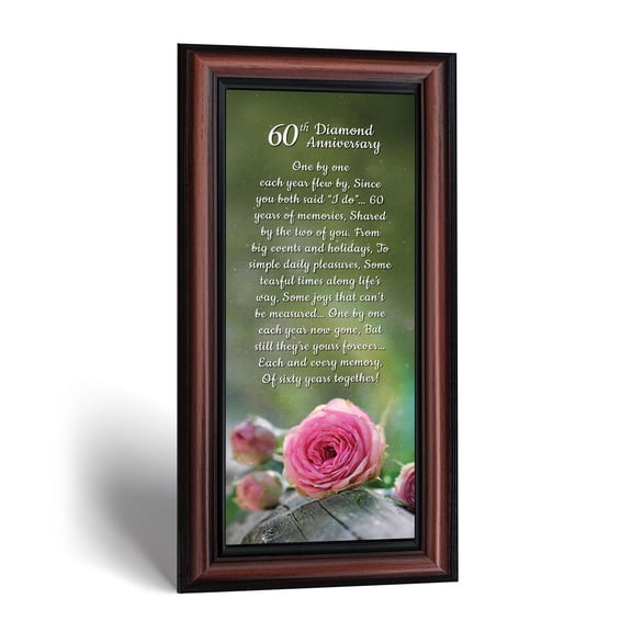 Diamond Anniversary Picture Frame, 60th Wedding Keepsake for Parents
