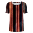thumbnail image 4 of Enjoytime Womens Blouses Trendy Patchwork Crewneck Short Sleeve Shirt Business Casual Summer Plus Size Womens Tops Brown XXL, 4 of 4