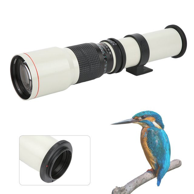 Teleobjetivo de vidrio óptico de enfoque manual teleobjetivo de 500 mm duradero para cámara de montaje de disparo de larga distancia paisaje natural al aire libre