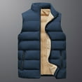 thumbnail image 6 of Men's Casual Winter Warm Zipper Sleeveless Vest Jacket - Unisex Coat for Layering, Snow Sports, and Holiday Events, Perfect for Gift Giving,Blue,4XL, 6 of 6