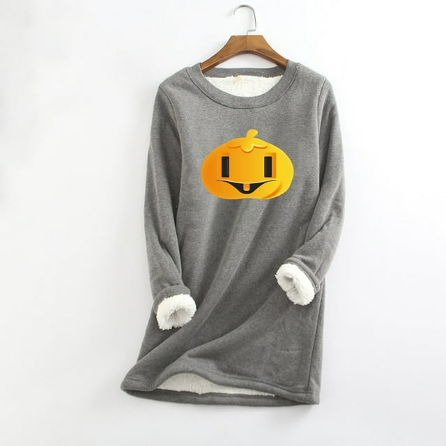 Blouse d'Hiver Décontractée pour Femmes Style Mode en Peluche Chaude sous-Vêtements à Manches Longues Col Rond Haut Chemises pour Femmes en Liquidation