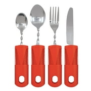Equate Brand Lightweight 4PC Adaptive Utensils/Cutlery Set: Includes Spoons, Knife, Fork