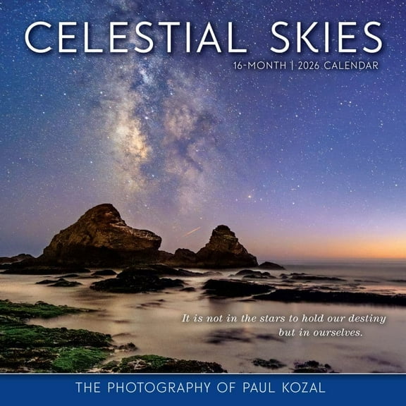 Sellers Publishing, Celestial Skies Kozal 2026 Wall Calendar, 12'' X 12'', 16-Month Calendar with Stapled Binding