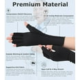 thumbnail image 3 of NURCOM Gants de Compression pour l'Arthrite, Soulagement de la Douleur Rhumatoïde, Gants de Compression pour Femmes et Hommes, Gants de Circulation Sans Doigts Premium pour l'Arthrite et les Douleurs Articulaires, Gonflement, Tendinite, 1 Paire Noire, 3 of 7