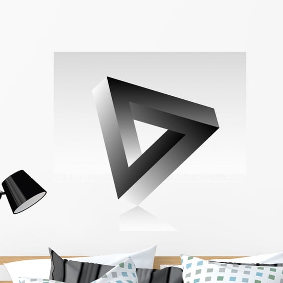 Triangle Optical Illusion Wall Mural by Wallmonkeys Peel and Stick Graphic (36 in H x 36 in W) WM103930